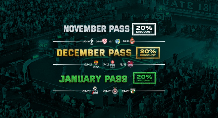 Κυκλοφορούν τα εισιτήρια για όλα τα ματς του Παναθηναϊκού στην Euroleague!