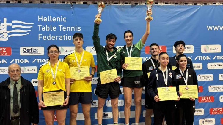 Πρωταθλητής ο Παναθηναϊκός στο διπλό μικτό του πινγκ πονγκ