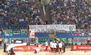 Μήνυμα στήριξης για τον κουρδικό λαό στο ΟΑΚΑ (pics)